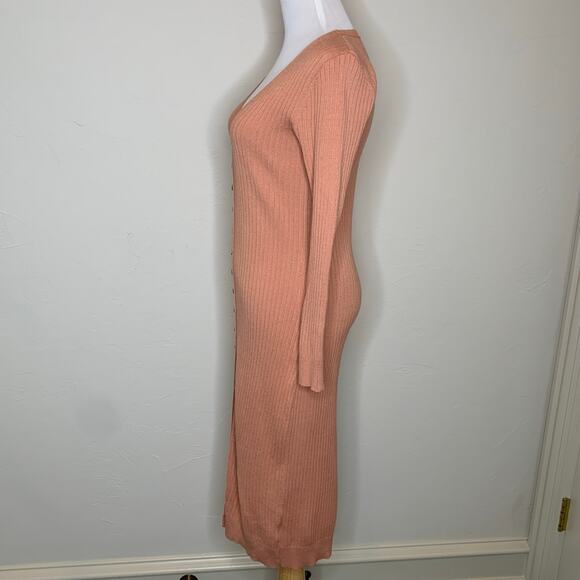 Heartloom Revolve Burnt Orange Button Front Sweater Dress Sz Small - Picture 3 of 11